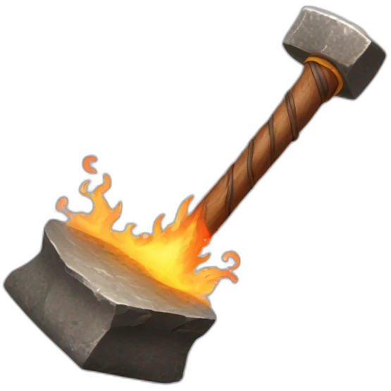 ancient hammer with flames Airbender wind around it emoji