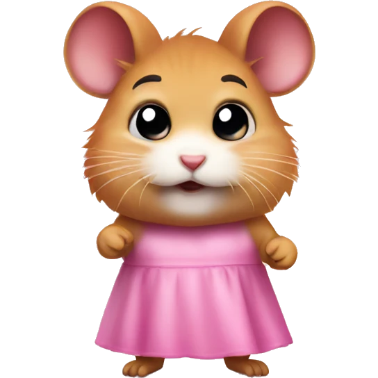 Angry hamster in pink dress emoji