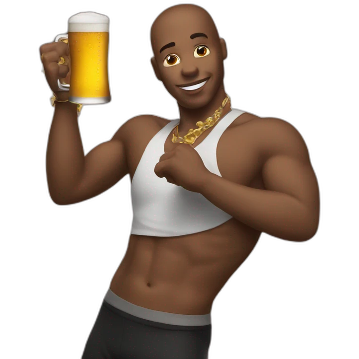 Dancer with beer emoji