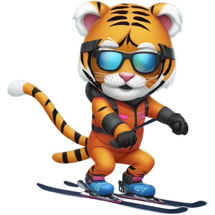 Tiger skiing emoji