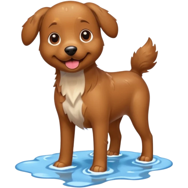 Make a cute brown dog i a pledd emoji