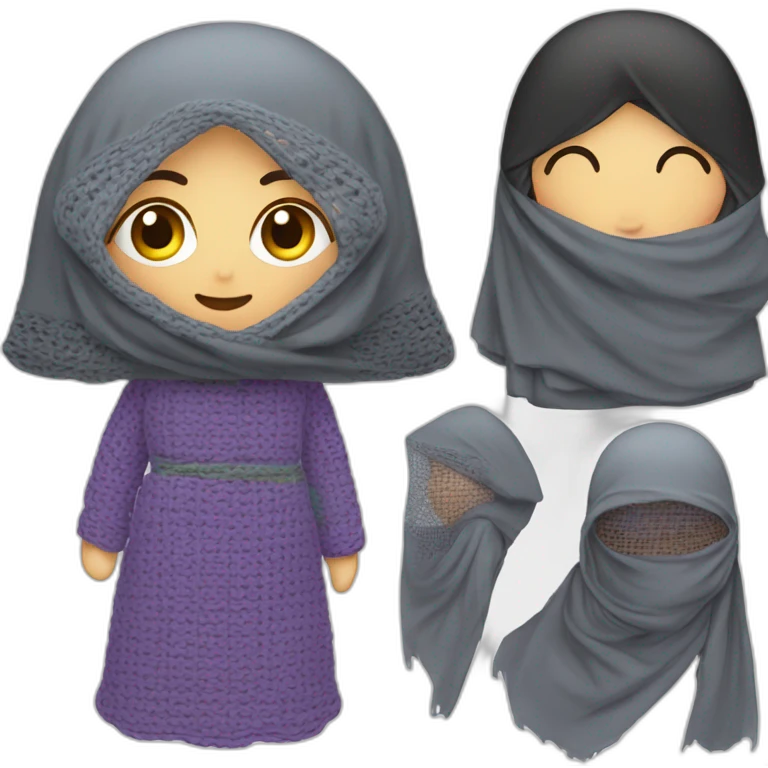 Fille-avec-burqa-faisant-du-crochet emoji