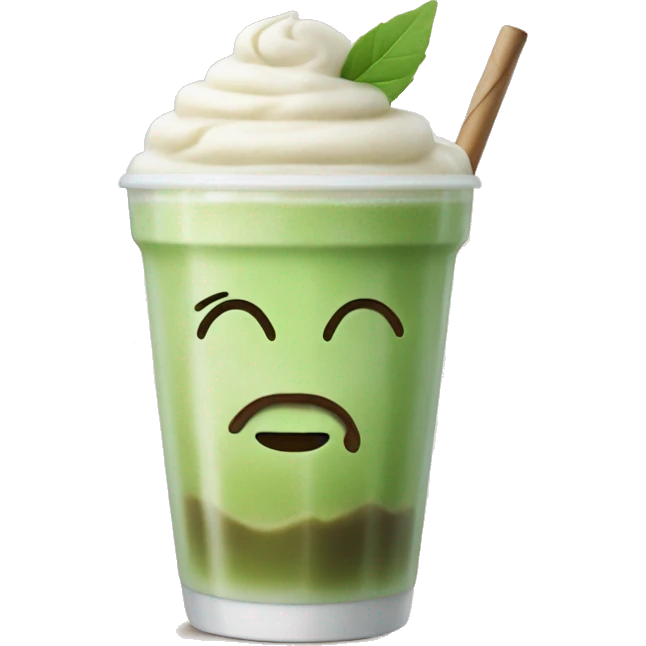 Ice matcha latte emoji