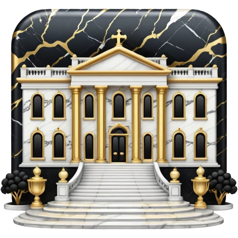 white and black expensive luxurious divine glorious beautiful gorgeous glittery marble mansion aesthetics with shiny gold accents emoji