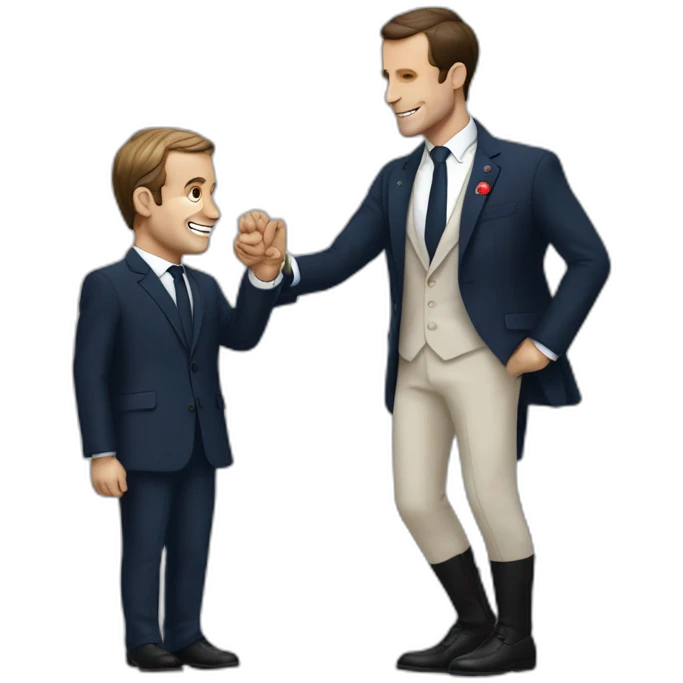 Macron qui fait un doigt d'honneur emoji