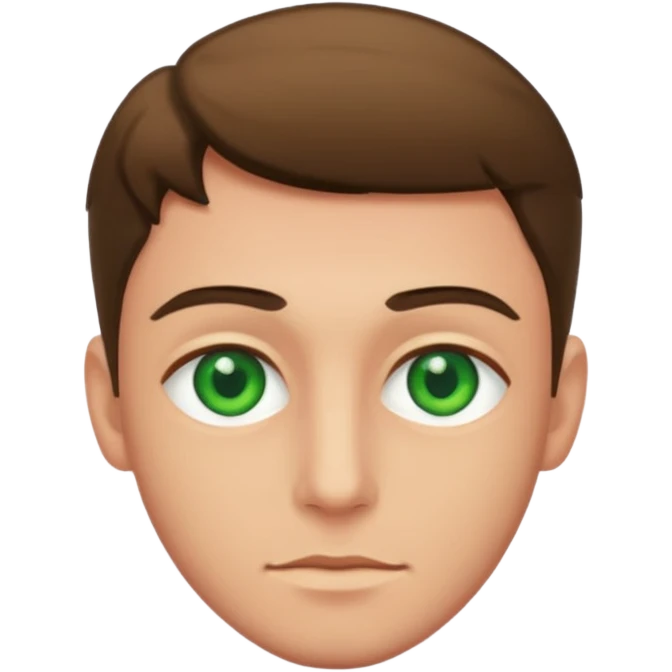 realistic portrait of a man green eyes emoji