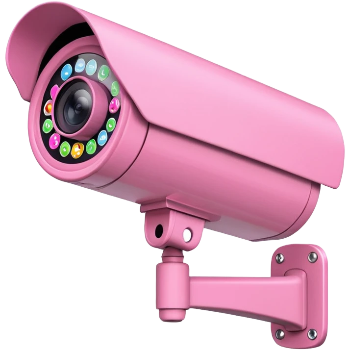 Security Camera pink with stickers 812 emoji