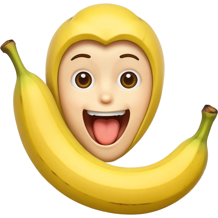 Excited face eating banana emoji