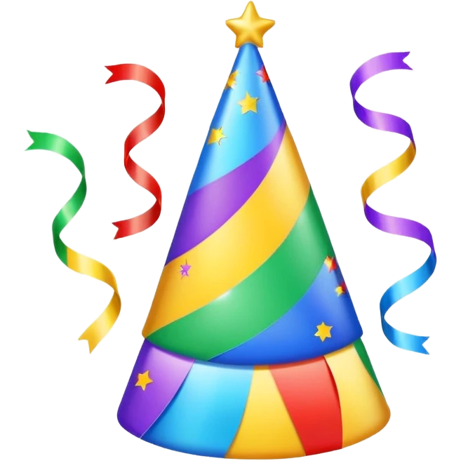 birthday hat with streamers emoji