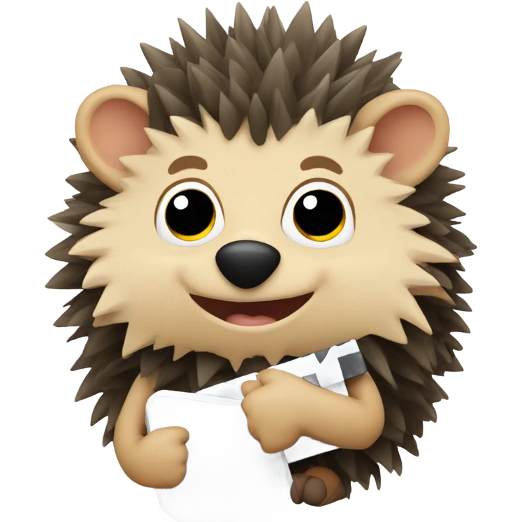 hedgehog holding clapperboard emoji