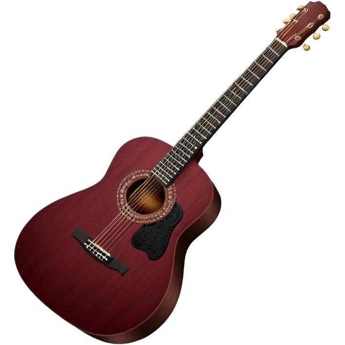 dark maroon acoustic guitar with black lace details emoji