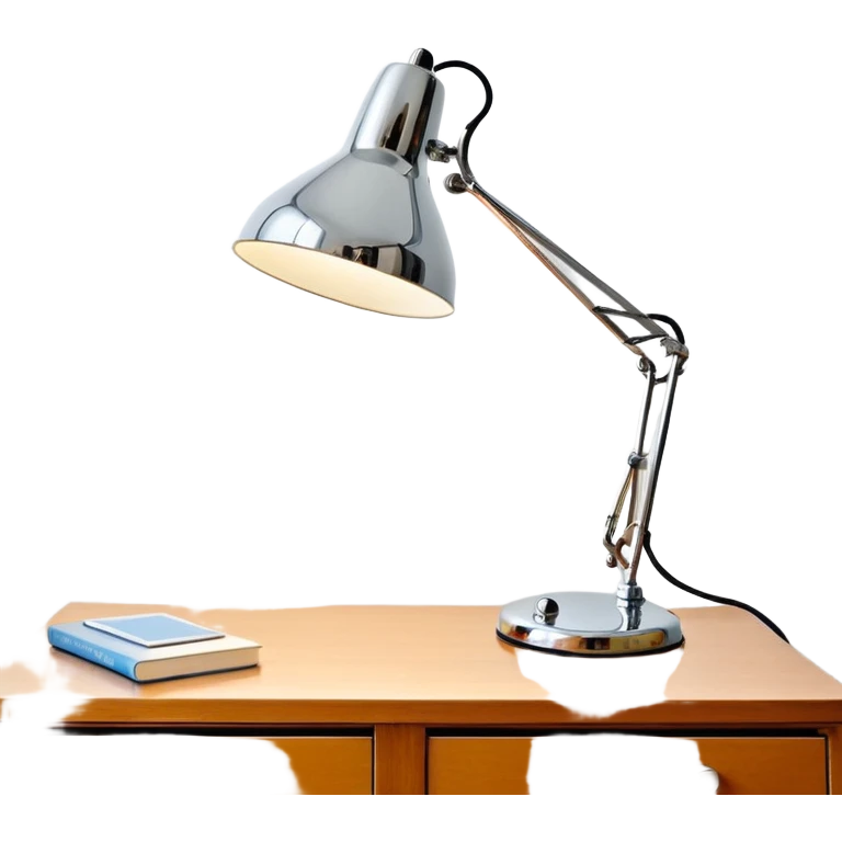 Lamp Poul Henningsen for Louis Poulsen PH 2/1 table lamp in white and chrome on a desk  emoji