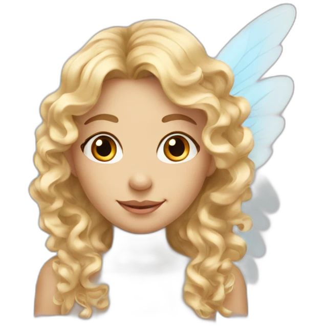 angel fairy with wings and long curly blond hair emoji