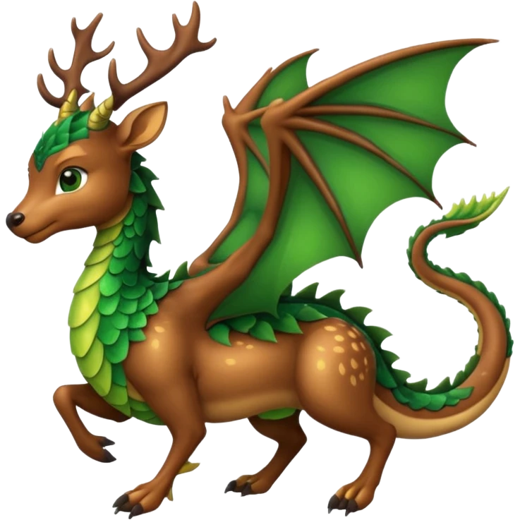 Deer riding a dragon emoji