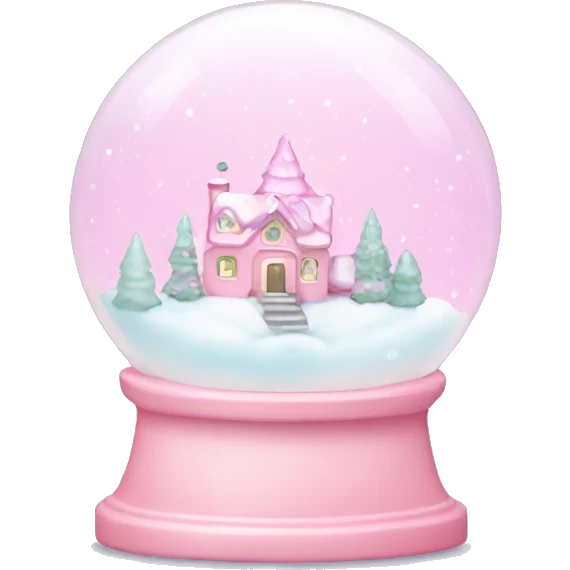 Pastel pink snow globe emoji