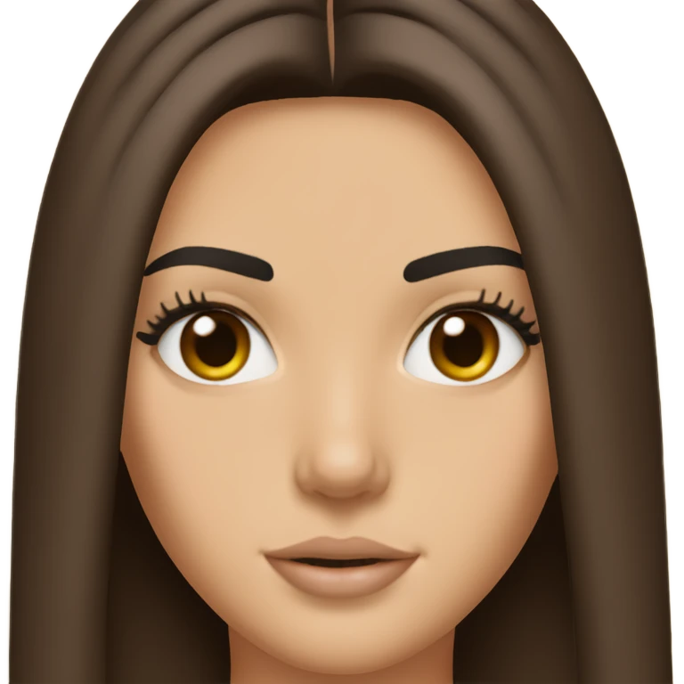 Kendall Jenner face but brown straight hair  emoji