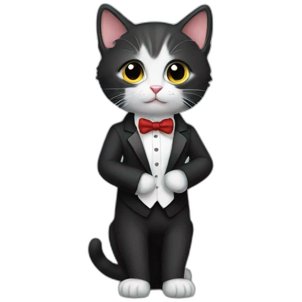 a kitten in a tuxedo emoji