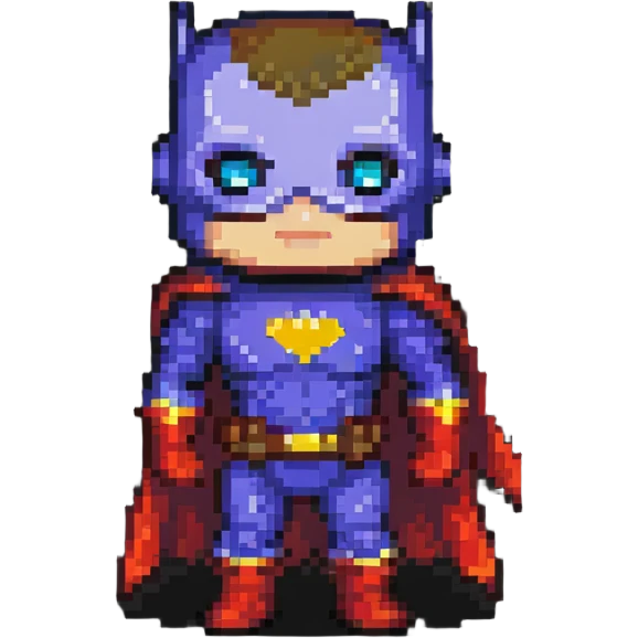 superhero funko pop style pixel art emoji