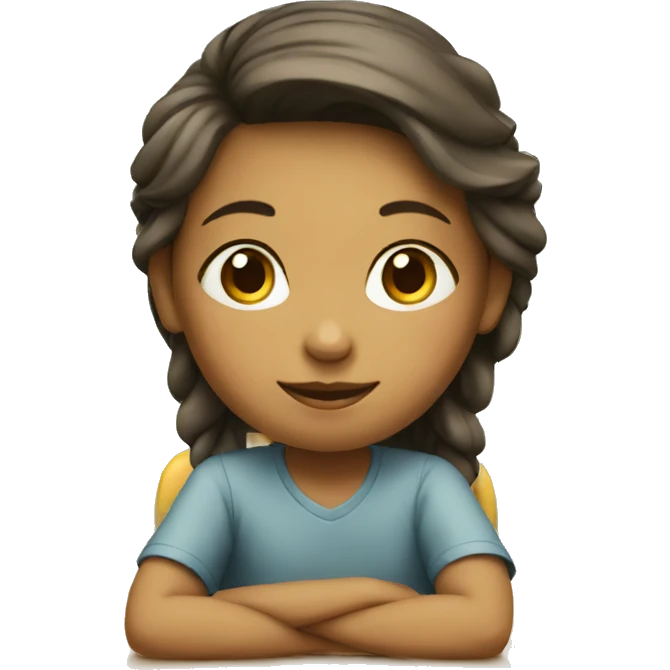 girl kid sitting on desk emoji