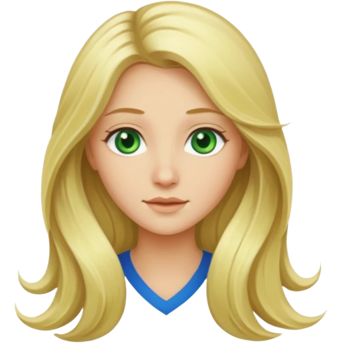 Blonde Long hair girl green eyes emoji