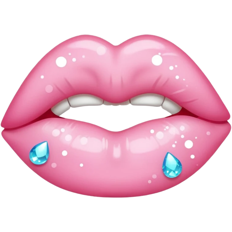 a light pink kiss mark with sparkles around it emoji