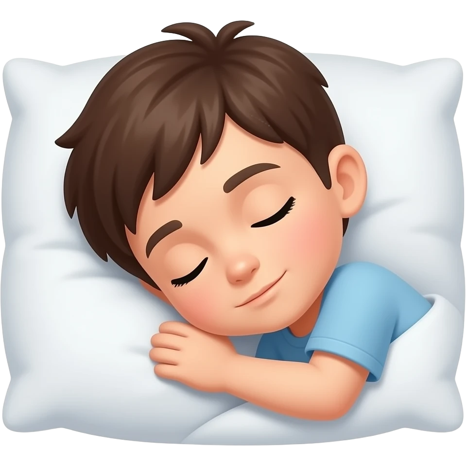 Create a imoji about boy sleeping on a pillow emoji