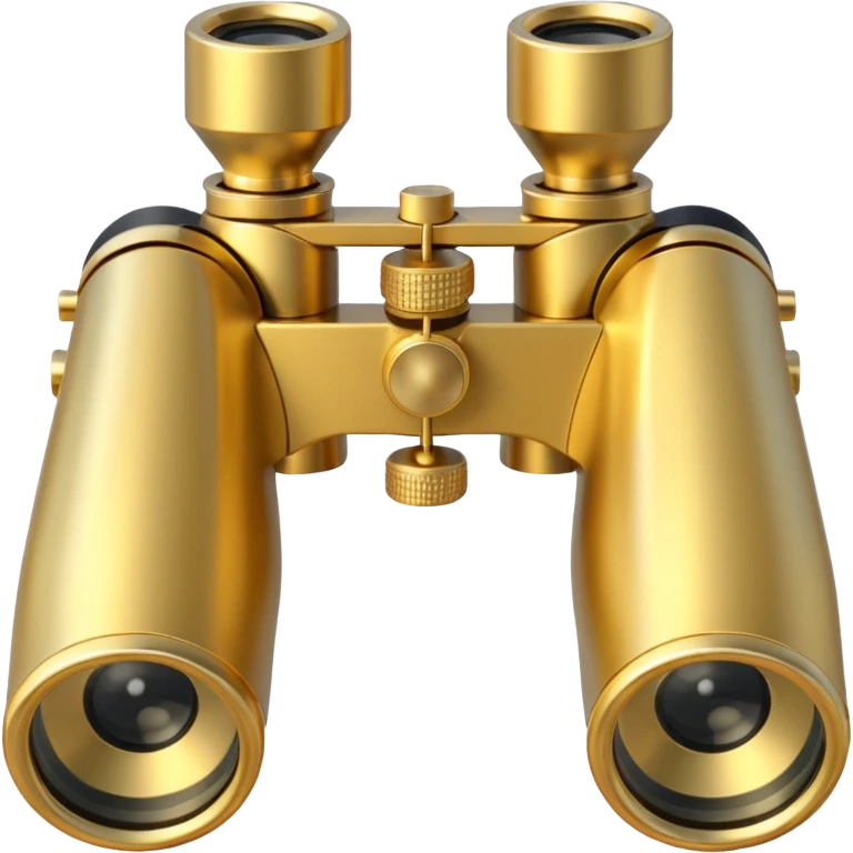 gold binoculars with large lenses simple eye holes and straight shaft and transparent background emoji