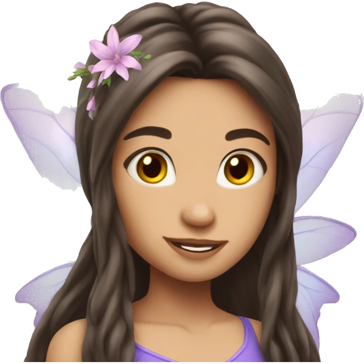 Brunette attractive long hair fairy emoji