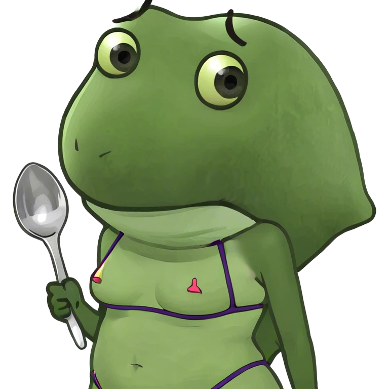 Spoon wearing a bikini emoji