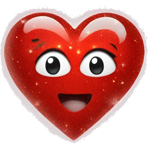Sparkling red heart with sparkling stars emoji