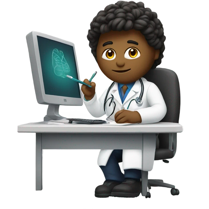 Doctor writing notes on a computer emoji