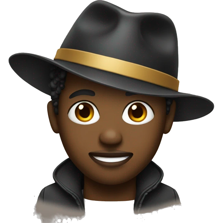 black person with hat emoji