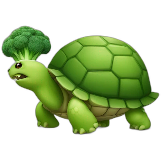 turtle eating broccoli emoji