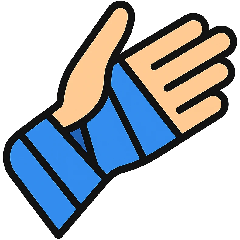 hand in a blue cast icon emoji