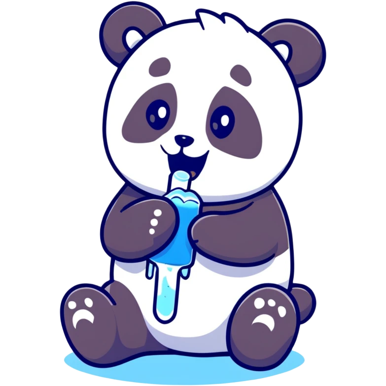 Panda eating ice  emoji