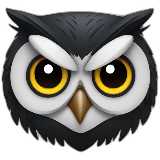 angry black owl emoji