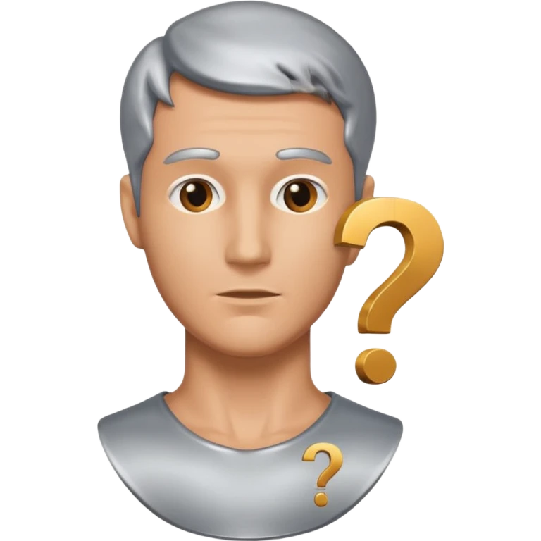 bust of a man with a question mark emoji