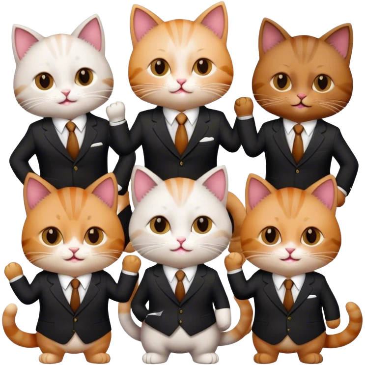 cats in suits celebrating a career milestone emoji