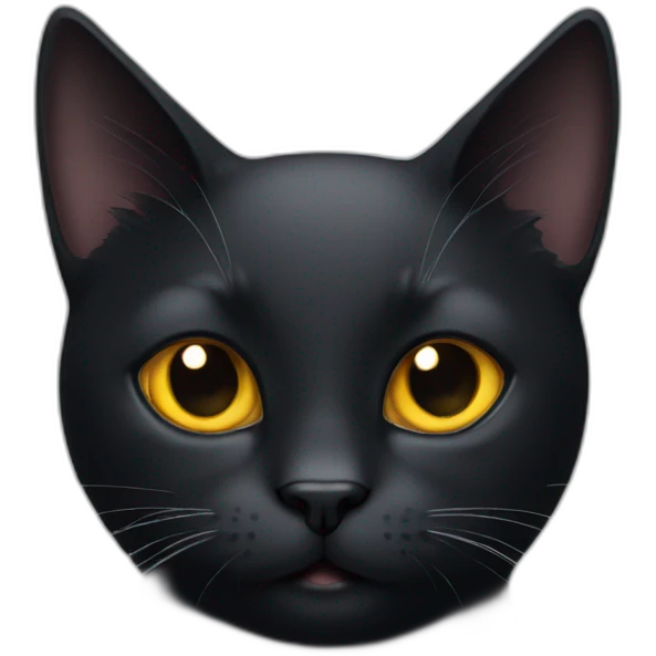 Black cat with star in head emoji