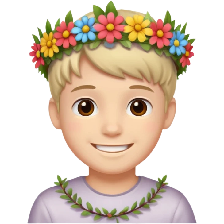 boy with flower crown emoji