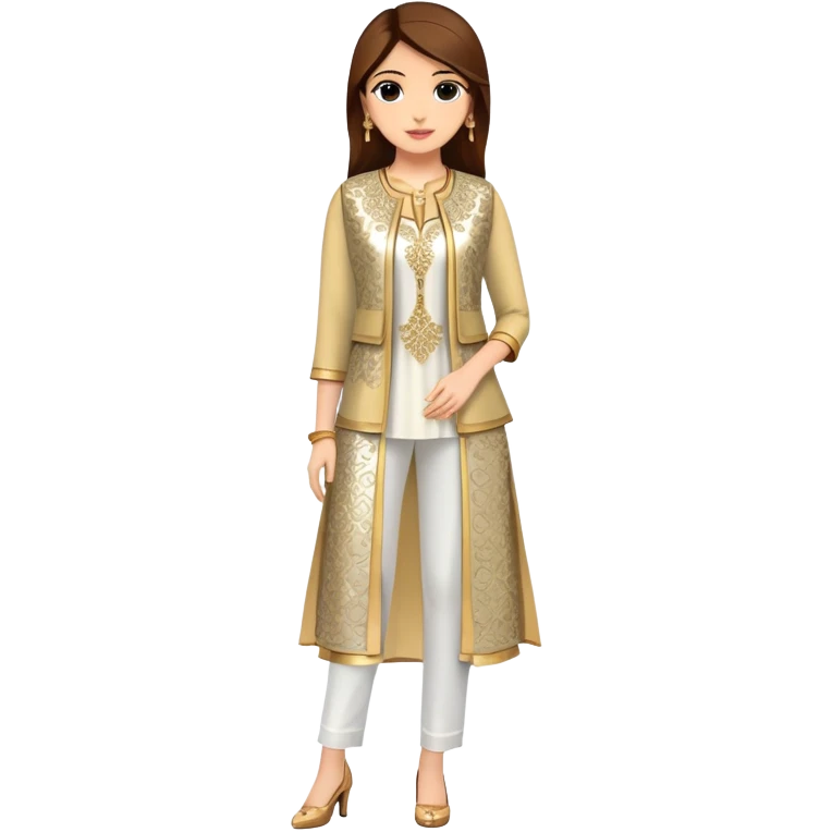 Layered kurti with jacket style and sequin work emoji