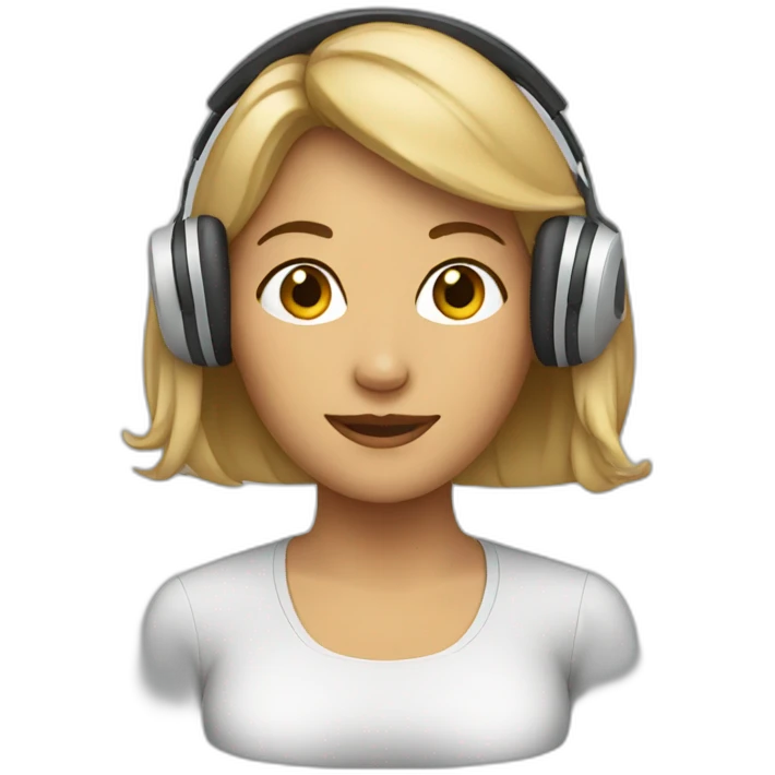 Woman with headset emoji