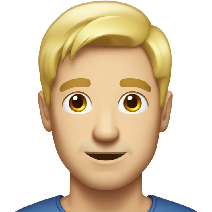 portrait man, upper body, from chest, cartoon, blonde emoji