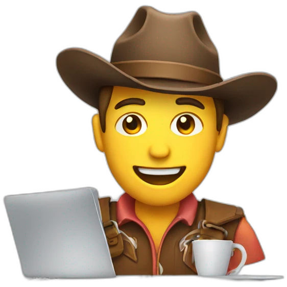 cowboy emoji as a developer on a laptop emoji