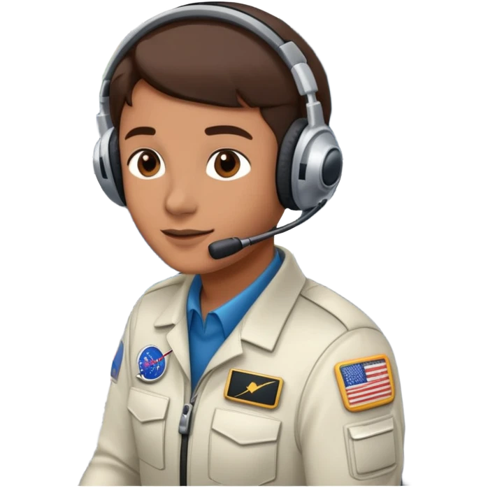 space mission flight director at command console with headset emoji