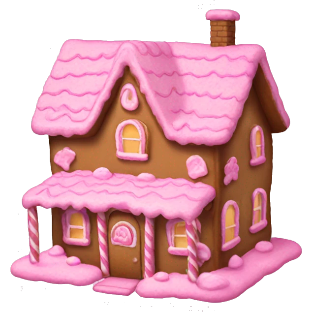 Pink gingerbread house emoji