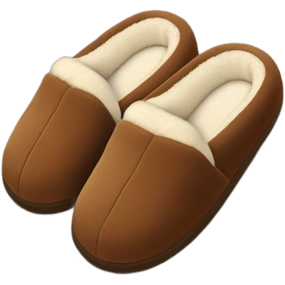 cozy brown house slippers  emoji