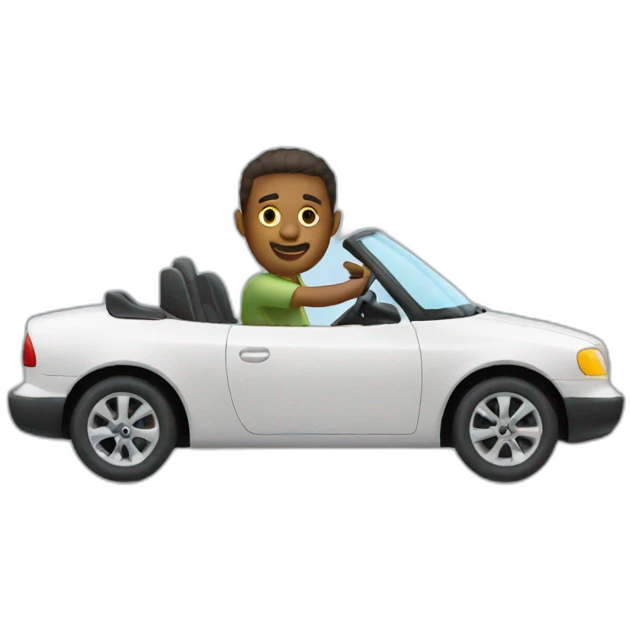 man driving car emoji