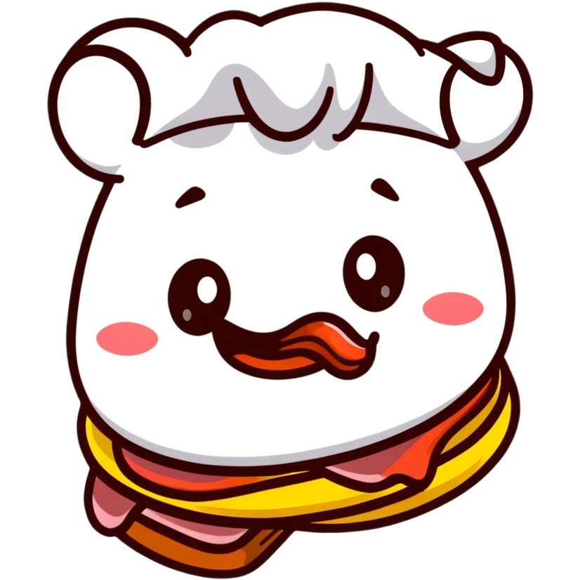 tongue out emoji holding a bacon strip, exaggerated expression emoji