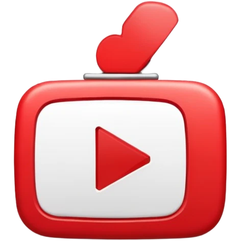 Tiny YouTube logo, simple and cute emoji